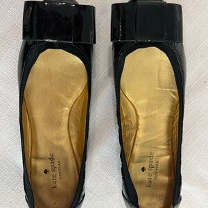 Kate Spade Black Patent Flats with Gold Insole